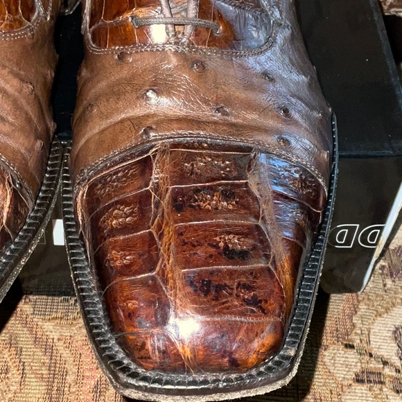 Genuine Crocodile & Ostrich Belvedere Mens shoe Size 13 - Picture 11 of 14